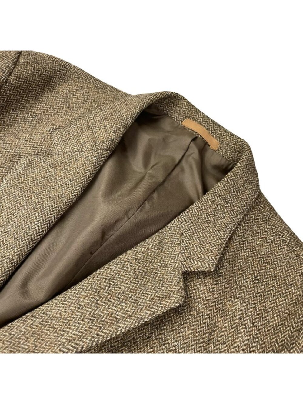 VTG St Michael Men's Wool Tweed 2-Button Blazer Beige Herringbone • 44R US